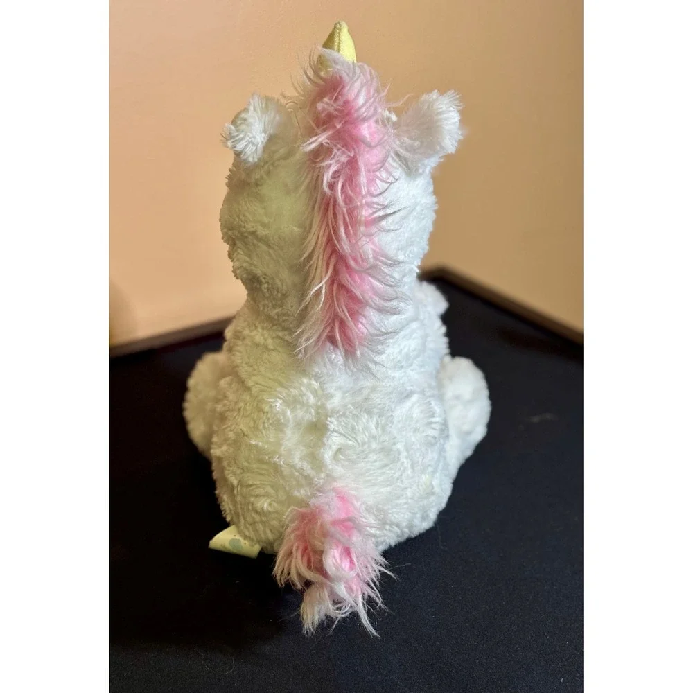 Cloud Island Plush Unicorn Mother and Baby Rattle Set White Pink Stuffed Animal